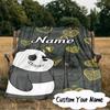 Custom Name Brown Bear Heart Love  Blanket  Ideal Bedding Blanket Perfect for Travel, Camping, Living Rooms, Offices, Sofas, Fan Christmas gift