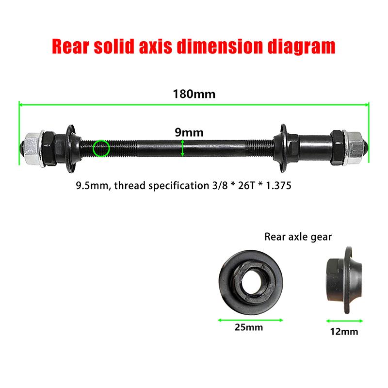 1Pc 150/180Mm Bike Front Rear Wheel Hub Axles Metal Bicycle Solid Spindle Shift Shaft Lever Cycling Replacement Accessories