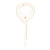 KunJoe 3Pcs/Set Punk Y-Shaped Metal Heart Pendant Choker Necklace Women 2026 Trendy Bead Adjustable Clavicle Chain Jewelry Gift