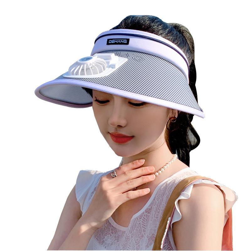 Summer Sun Protection Hat With Fan And Wide Brim For Outdoor Activities