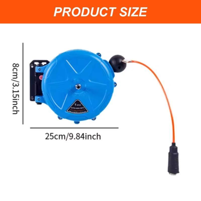 Space Saving Automatic Hoses Reel with Smooth Air Flows 180° Swivel Hoses Reel for Household and Professional Use