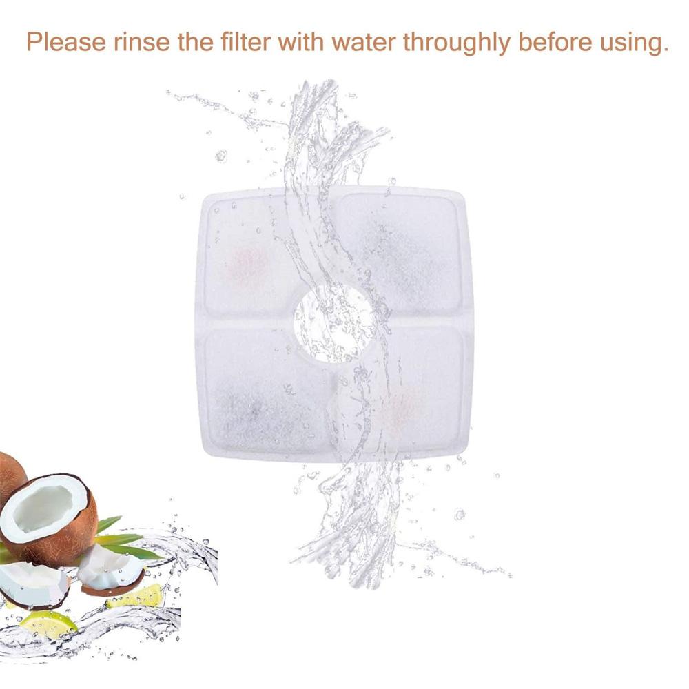8PCS Cat Water Fountain Filters Square Pet Water Dispenser Filters Active Carbon Resin Filters