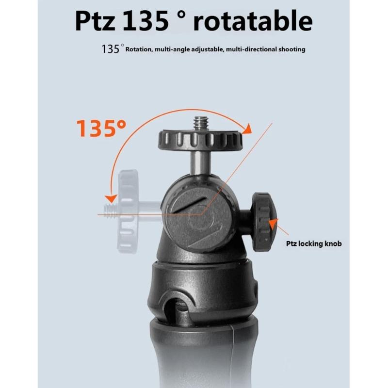 Extendable Phone Tripod Universal 1/4Inch Screw Mount Flexible 360 Rotation For Vlog Photography Content Creation