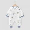 Baby Cotton Sleepsuit With Legs Separated Warm Pajamas Toddlers Fall Winter Unisex Home Wear