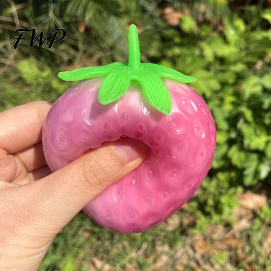 Anxiety Relief Hand Toys 1/2Pcs Color Changing Fruit Squeeze Toy, Simulated Mango Stress Portable Decompression Gadgets Slow Rebound Strawberry