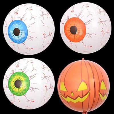 1pcs Halloween Inflatable Eyeball Balloons 22 Inch 3-color Horror Theme Party Eyeball Balloons For Halloween Scary Decorations