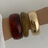 Ingemark 3 Styles Y2K Boho Resin Stack Chunky Bangles for Women New Punk Geometric Irregular Arm Bracelets Jewelry Accessories