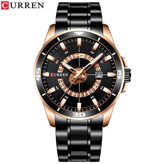 CURREN Stainless Steel Men's Watch Fashion Design Quartz Wristwatch with Date Clock Male Reloj Hombre Watch Men