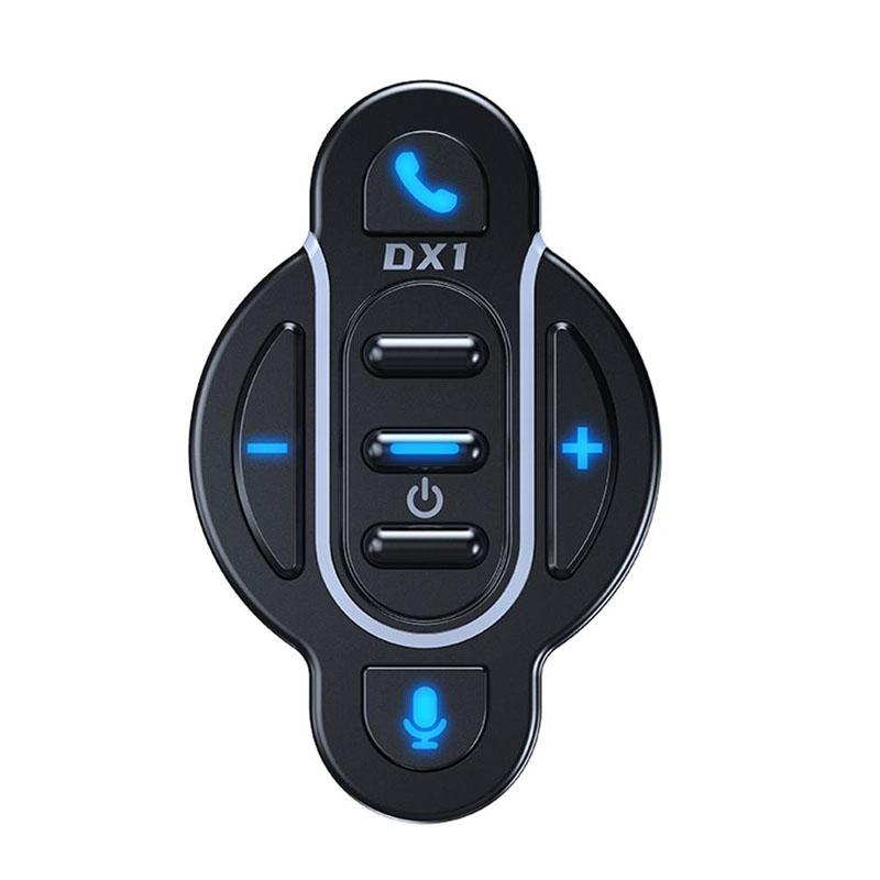 Motocyklowy Pilot Zdalnego Sterowania na Kierownicę Bluetooth 5.4 Przycisk Zdalny Bezprzewodowy Zestaw Słuchawkowy do Kasku Kontroler Wodoodporny black