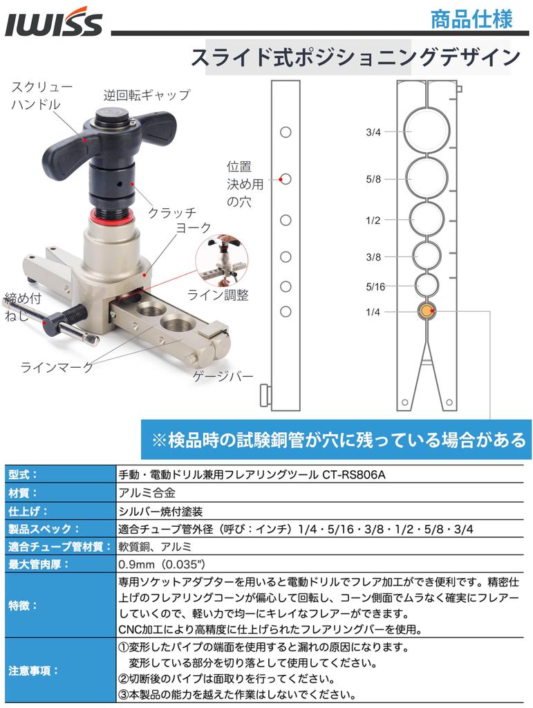 IWISS Ratchet Flaring Tool for Electric Impact Drivers and Drills CT-RS806A