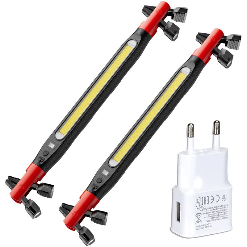 Super Bright LED Flashlight Magnetic Work Light Rechargeable Underhood Work Lamp Bar Built-in Battery for Car Repair Outdoor