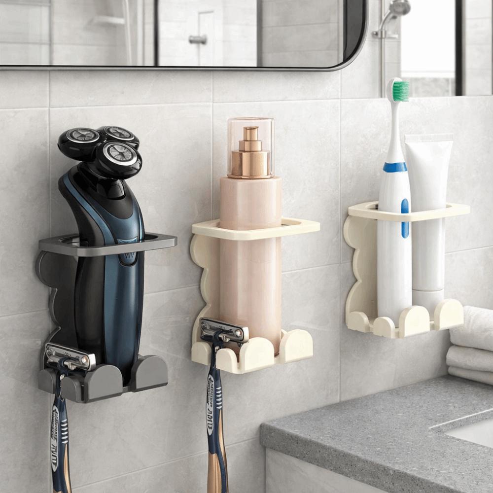 2PCS Punch Free Razor Holder Carbon Steel Electric Toothbrush Holder  Skincare Storage