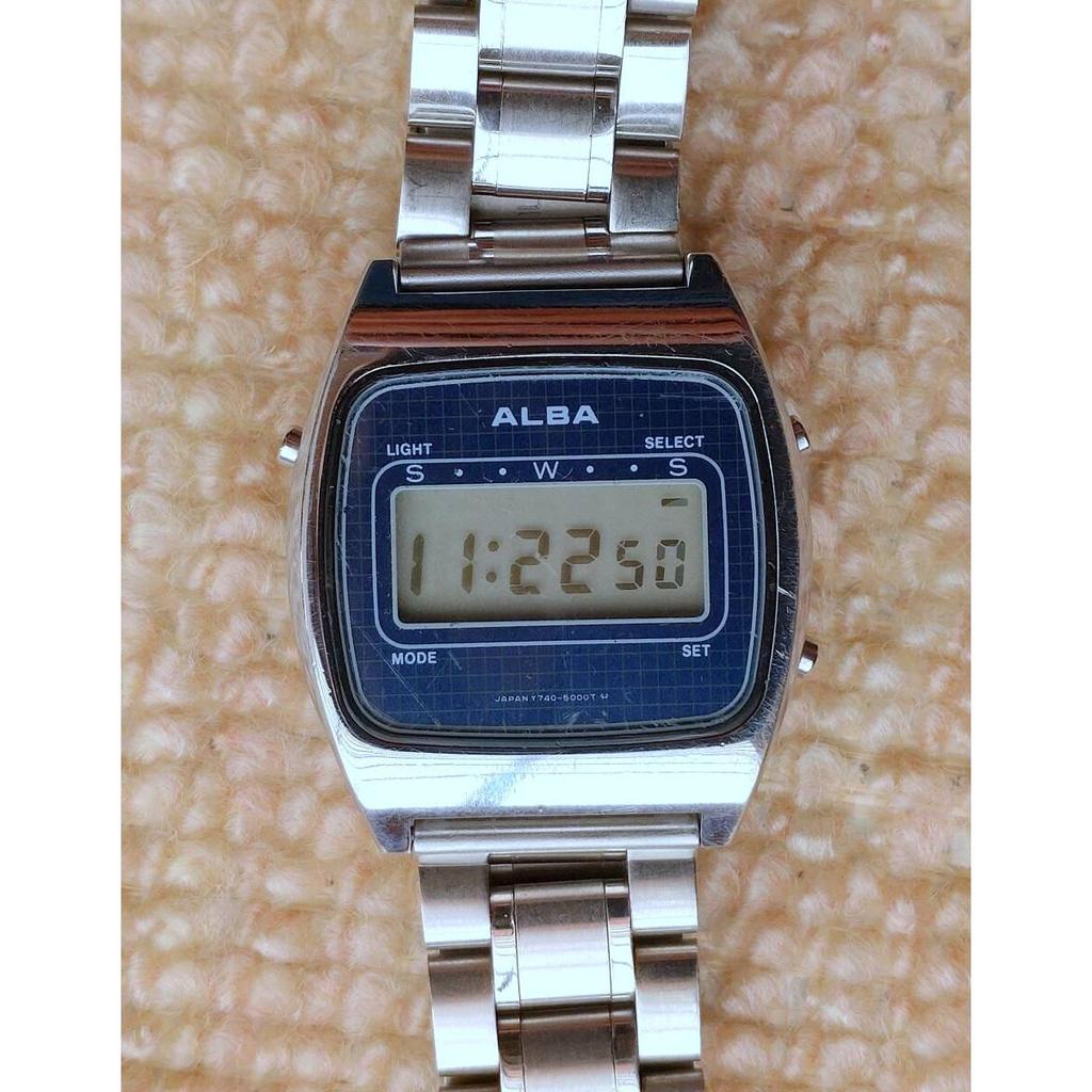 Used SEIKO Seiko ALBA Alba watch Y740-5000 quartz digital vintage used working item shipping 185 yen
