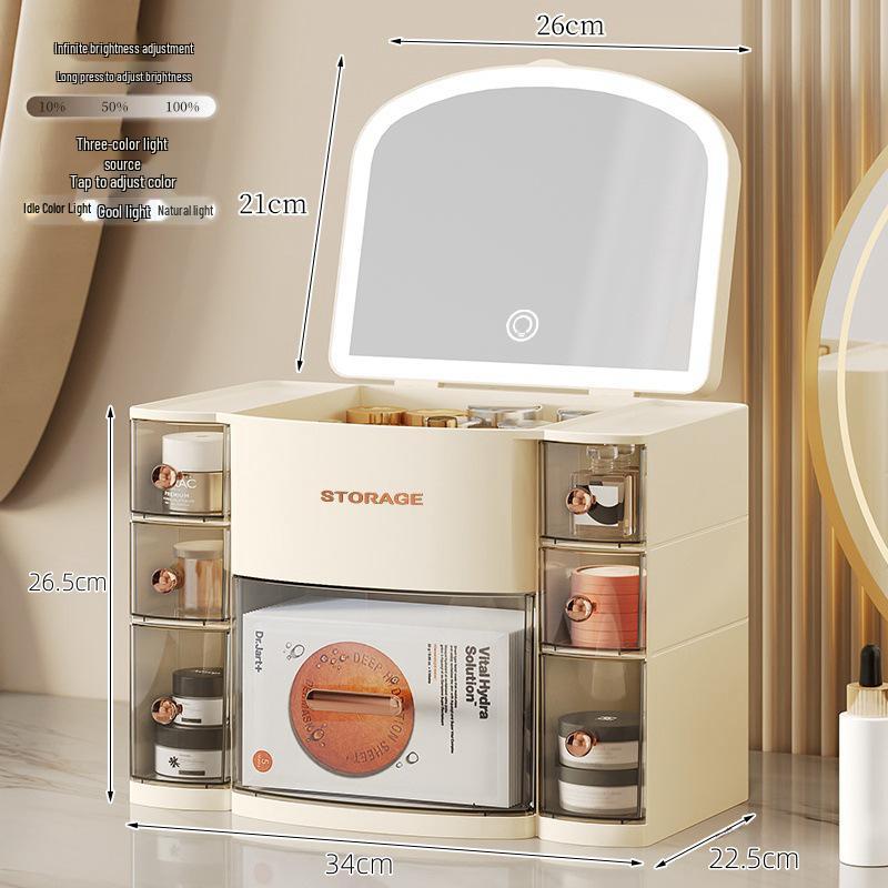 Large Multifunctional Dustproof Cosmetic Organizer for Living Room - Desktop Lipstick Storage Box