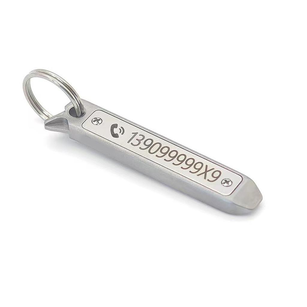 Antilost Phone Number Plate Multifunctional Keychain Screwdriver Phone Number Pendant Key Identifier for Women Men