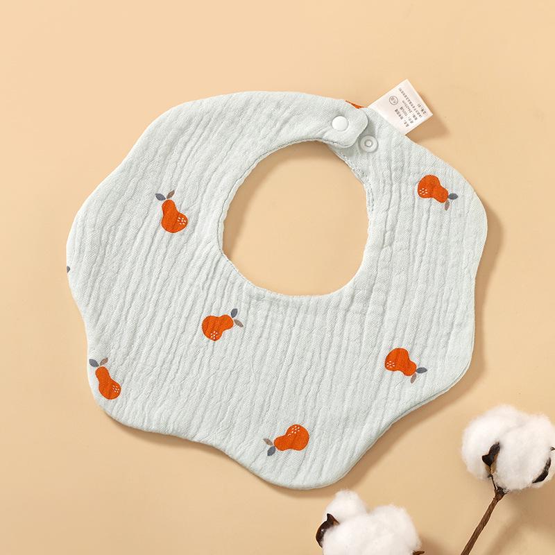 6-Layer Cotton Gauze Petal Baby Bib - 360° Newborn Anti-Spit-Up Towel for Summer