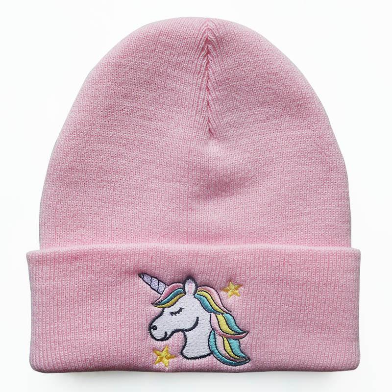 New autumn and winter warm woolen hats for male and female students, unicorn knitted hats, cute pullover hats, ski hats