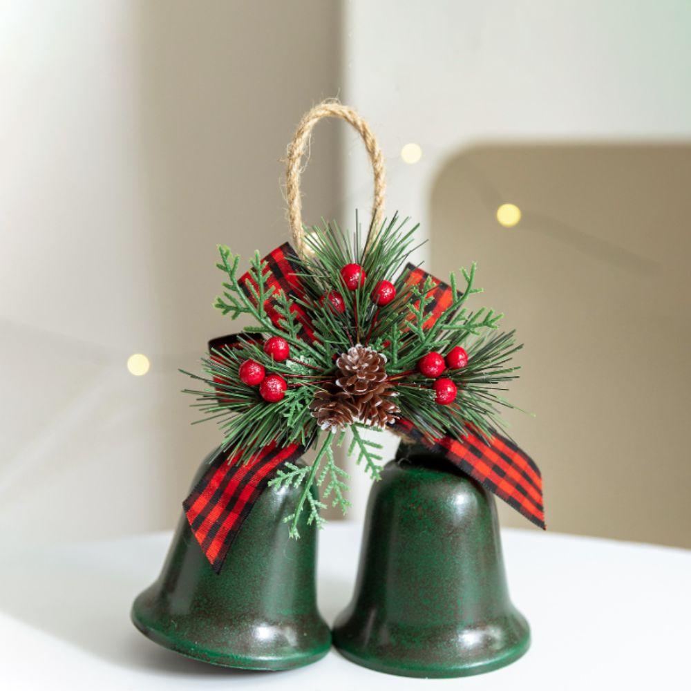 Vintage Open Christmas Hanging Bells Rustic Xmas Pendant Romantic Decorative Christmas Bell Wall