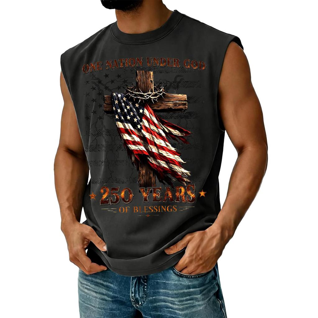 Herren Casual Tanktop mit Unabhängigkeitstag-Aufdruck