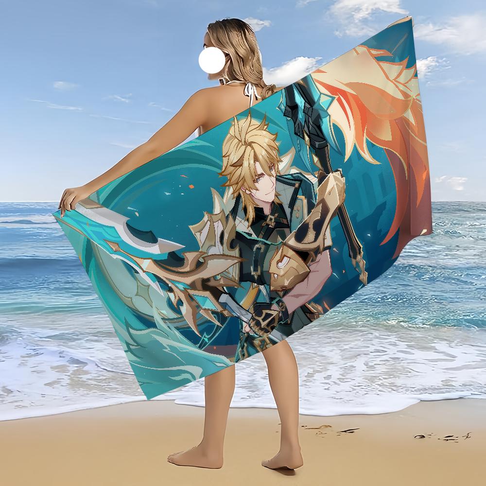 Towel Beach Genshin Varka Bath Quick-Drying Lightweight Portable Sauna Camping Swim Pool Impact Travel