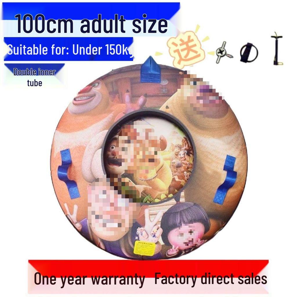 Durable Inflatable Snow Tube with Anti-Collision Features - Seven-Color for Adults and Kids