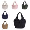Multi-pouch Simple Commuting Tote Bag Large Capacity Solid Color Handbag Folded Bucket Bag  Unisex