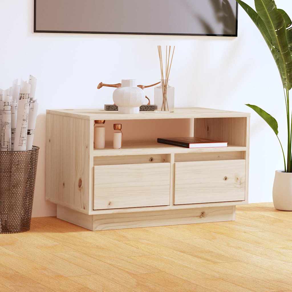 TV Stand 60 X 35 X 37 Cm Solid Pine Wood
