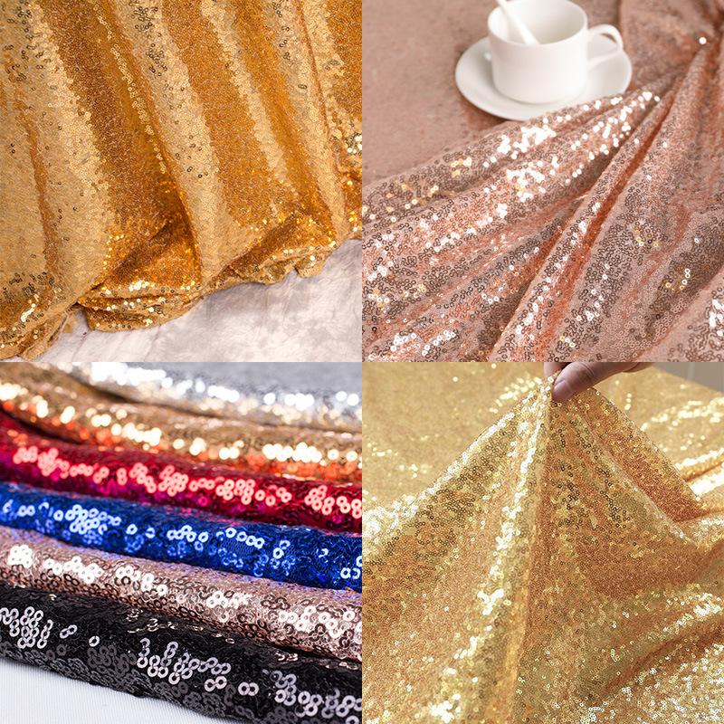Round Rose Gold Sequin Tablecloth Glitter Table Cloths for Birthday Wedding Bridal Baby Shower Party Decorations