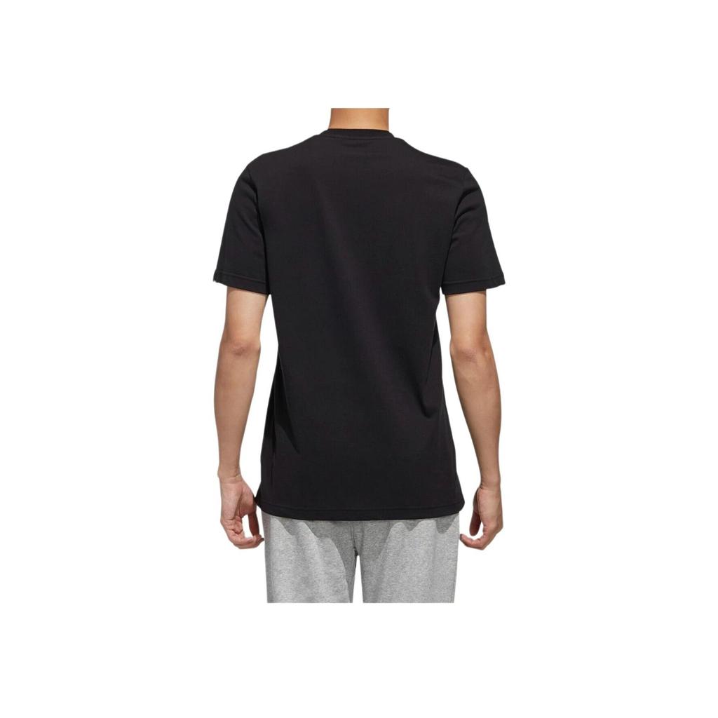 adidas Letter Round Neck Comfortable Short Sleeve T-Shirt Men Tops Black FM6232