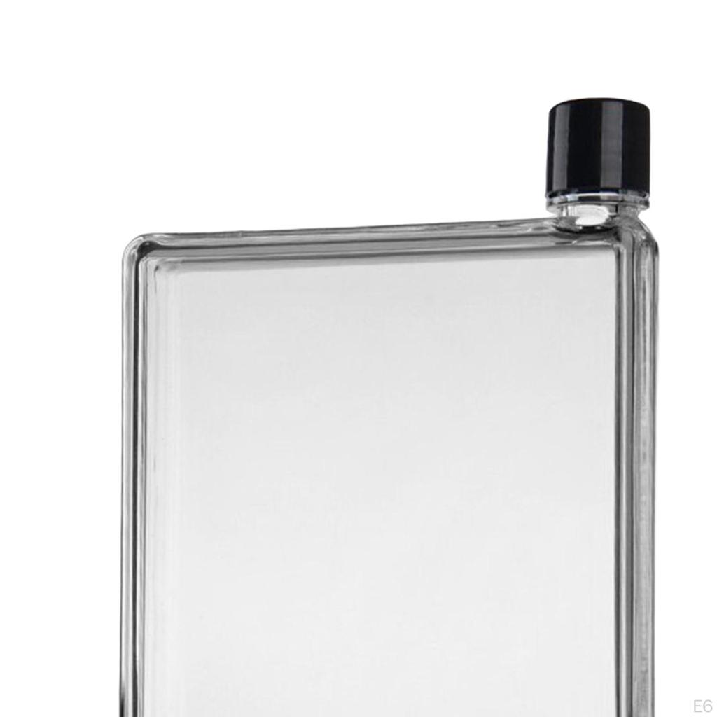 Flat Water Bottle Drinks Kettle Transparent Leakproof Portable Drinkware Drinking Cup