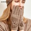 BOHOBOCO Women's 100% Cashmere Rose Gloves