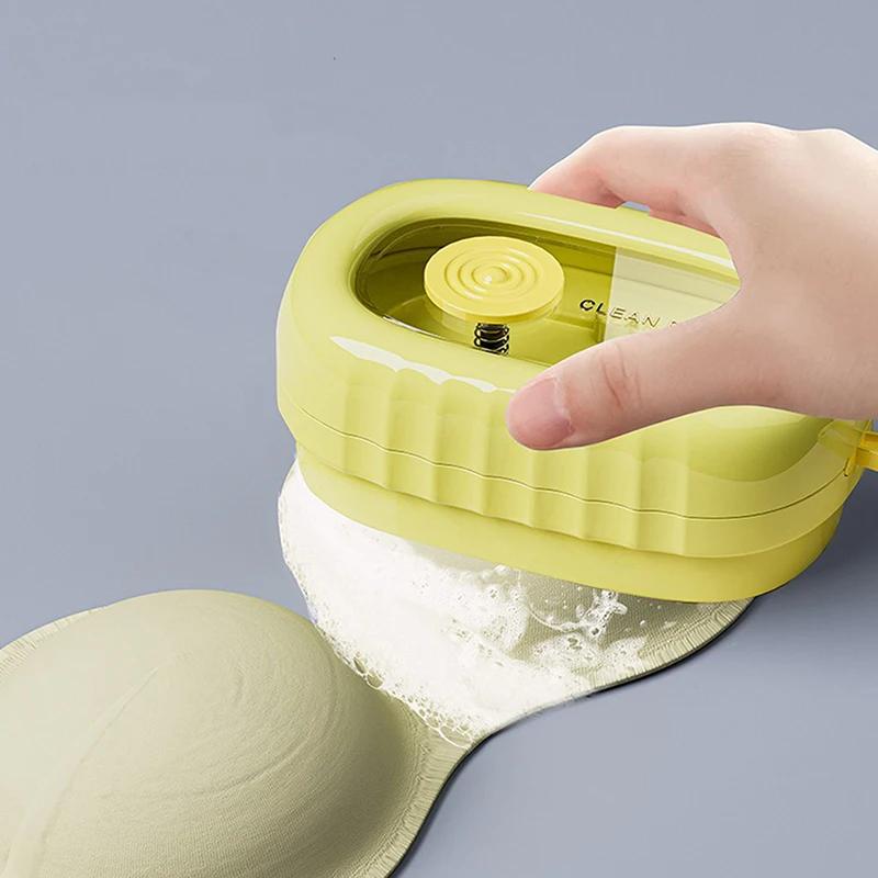 Soft Rubber Foaming Roller Laundry Brush Laundry Detergent Underwear Cleaning Brush Press and Add Liquid Brush
