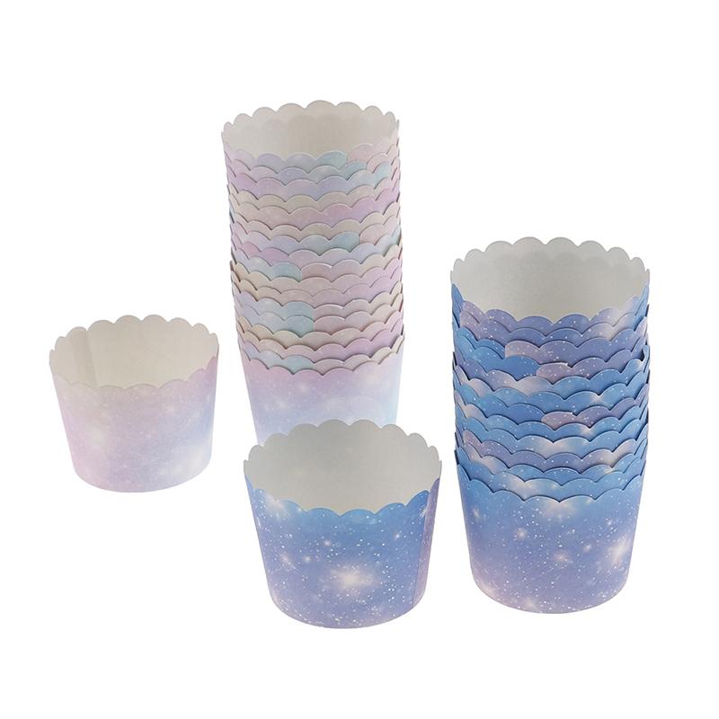 50Pcs Regenbogen Cupcake Liner Für Backen Gradienten Cupcake Wrapper Backen Tassen