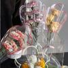 50pcs Transparent Flowers Packaging Plastic Bags Portable Bouquet Wrapping Paper  Florist