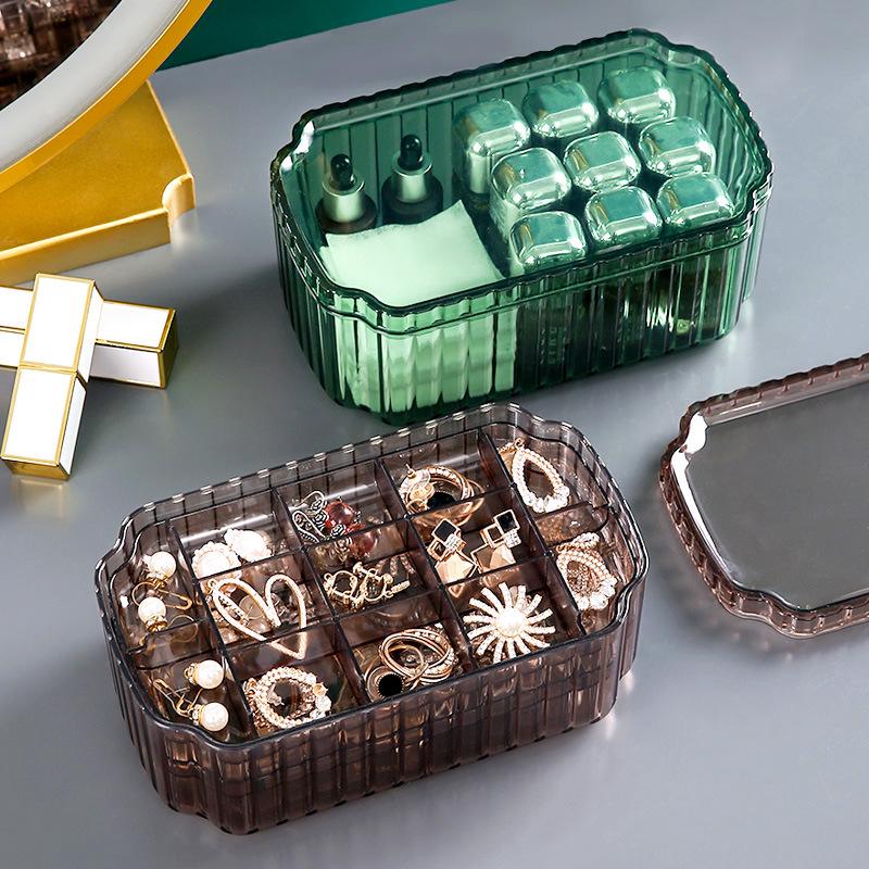 Elegant Clear Jewelry Organizer Box with Anti-Oxidation for Earrings, Necklaces, and Rings