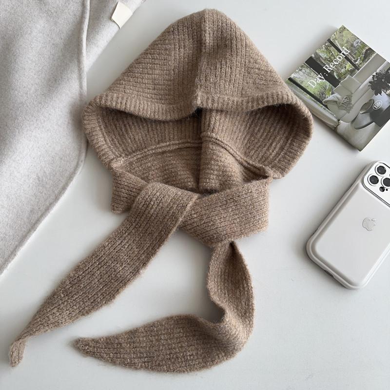 1pc Women's Fashion Versatile Beanie Hat,Autumn Winter Warm Knitted Ear Protection Hat for Women,Windproof Ski Beanie with Scarf