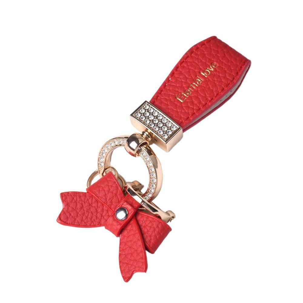 Ladies Bag Fashion Decoration Luxury Genuine Leather Keychain  Women Gift