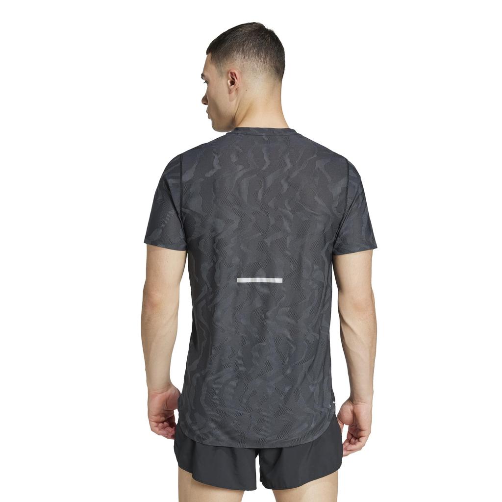 Adidas Ultimate Running Engineered Short Sleeve Black ClimaCool+ T-Shirt, KVL64, Men's, (JC7338)