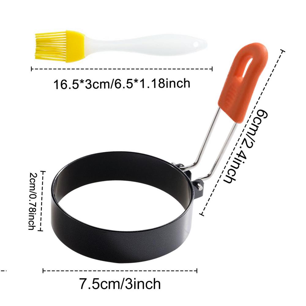 

Форма для жарки яиц из нержавеющей стали, 5 круглых колец для приготовления яиц с кисточкой, утолщенные формы для котлет из ветчины для аэрофритюрницы, антипригарные блинчики
