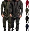 Casual Men Jumpsuit Plus Fleece Keep Warm Winter Clothing Thick Hoodie Jumpsuit for Outdoor