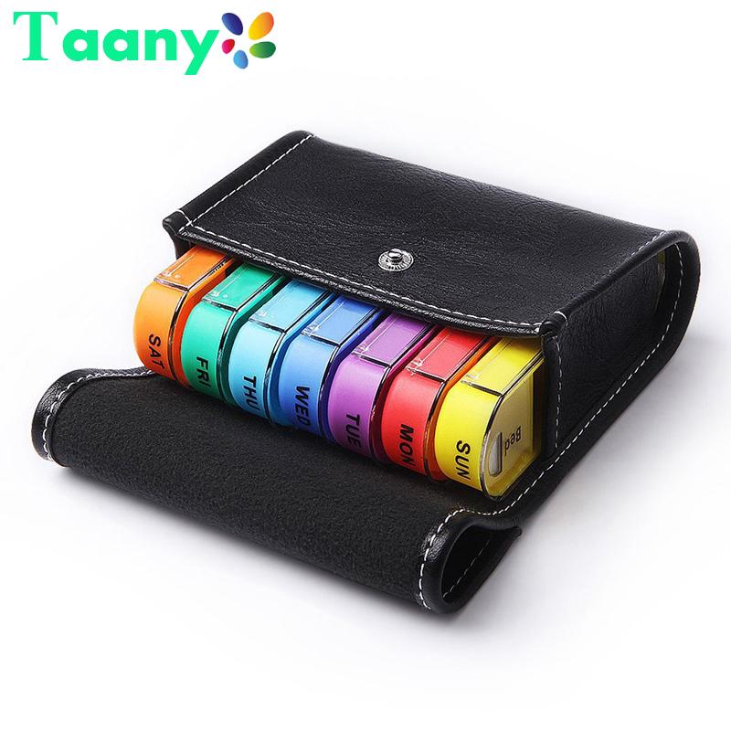 

Weekly 7 Days Pill Box 28 Compartments Pill Organizer Plastic Medicine Storage Dispenser Cutter Drug Cases for Home Travel