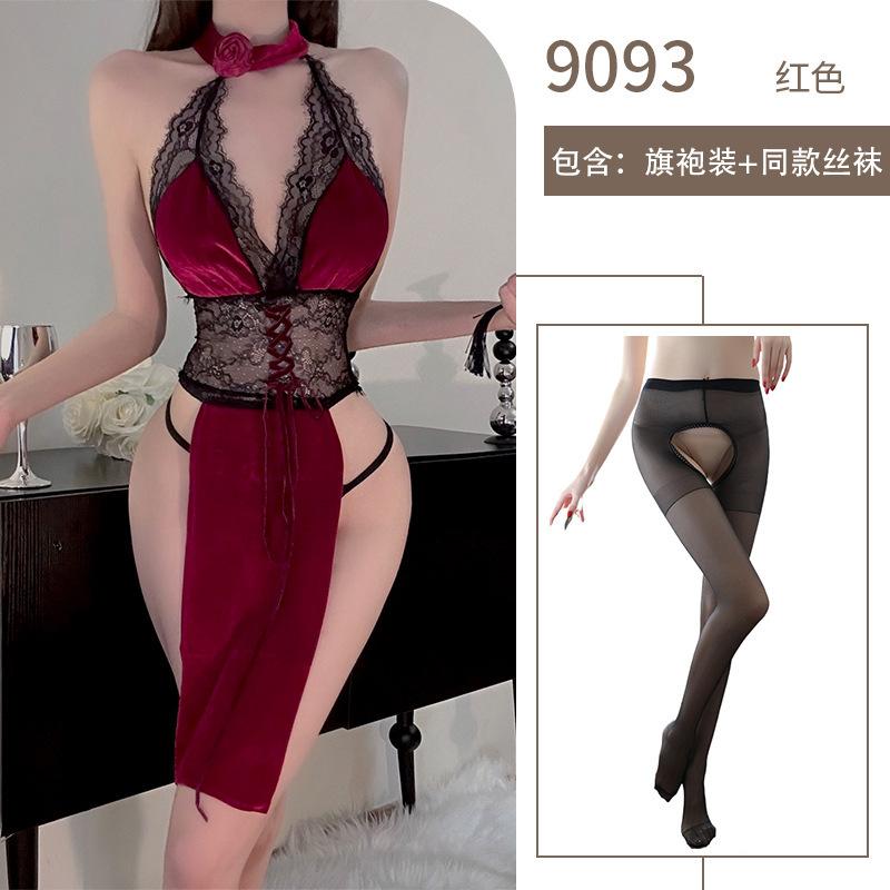 Sex underwear bare chest lace sexy underwear night show neck cheongsam exotic uniform