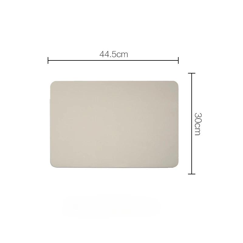 Home Use Solid Color Semi-PU Leather Placemat Waterproof Oil-Resistant Heat-Resistant Table Mats Dining Hotel Settings