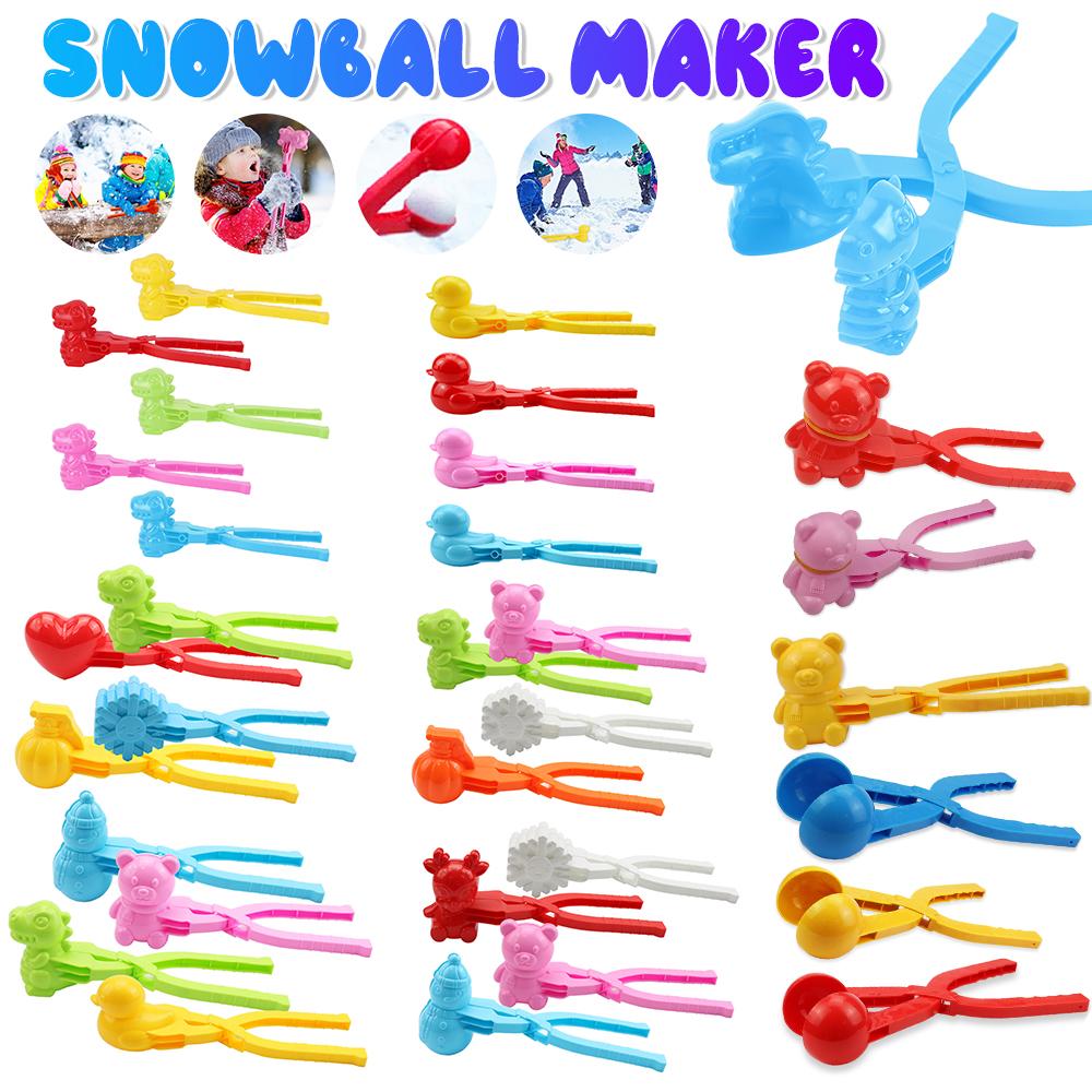 1/4pcs Snowball Maker Clip Multi-shape Cartoon Snow Balls Making Clamps Snow Ball Maker Gadgets Kids s for Snowball Fights Tool