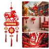 Chinese New Year Decor Red Horse Ornament with Tassel Blessing Charm for Wall Window Hanging Home Office Spring Festival Gift