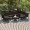 Day and Night - Day and Night Garden Furniture Set 10 Pieces Black Synthetic Rattan Cushions
