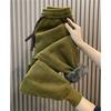 Autumn Winter Corduroy Velvet Padded Pants Women Loose Elastic Waist Harem Pants Fashion High Waist Casual Pants Female