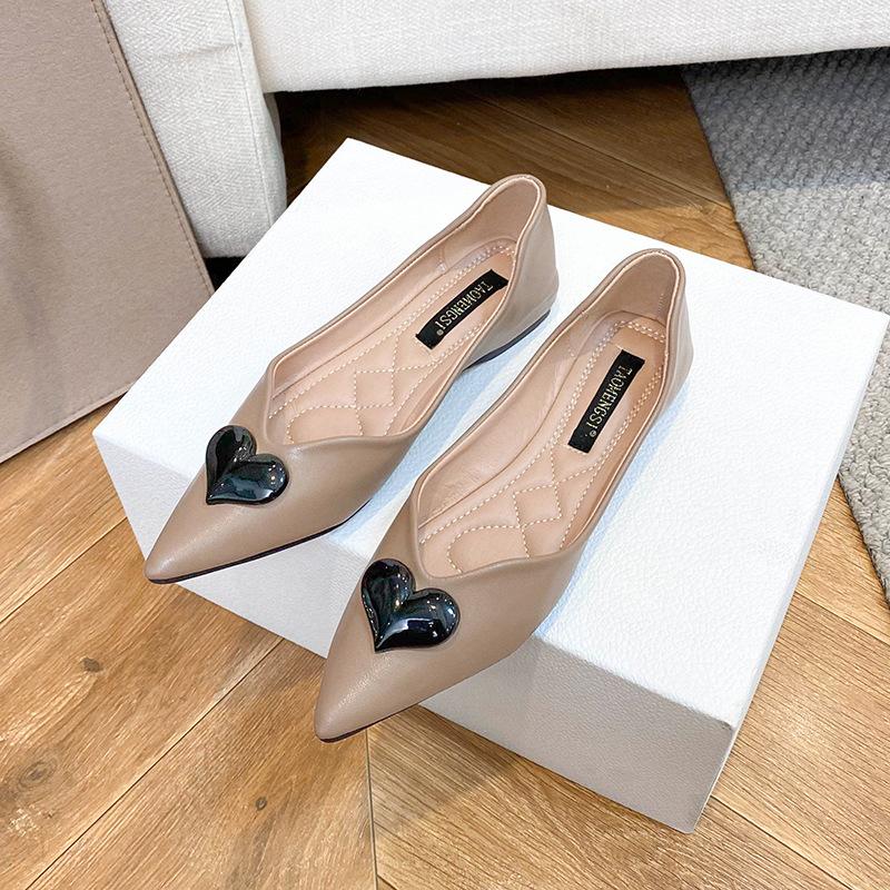 318-5 Pointed Single Shoes Women's Small Fragrant Wind One-pedal Ladyshoes Large Size Low-heeled Lo Flat Shoes