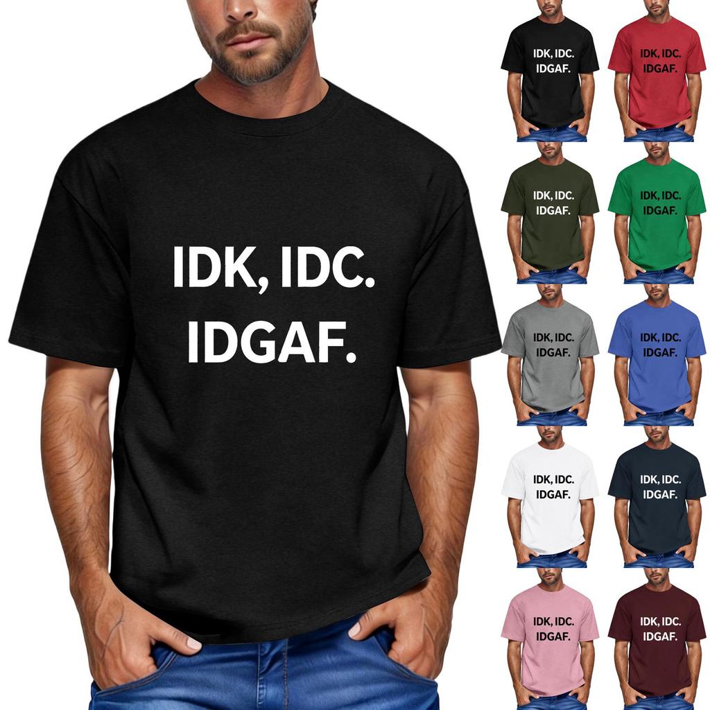 Men's Funny Graphic T-Shirt Neck Short Sleeve Novelty Top