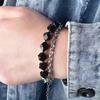 Stainless Steel Black Agate Men's Bracelet - New Chinese Style Jewelry